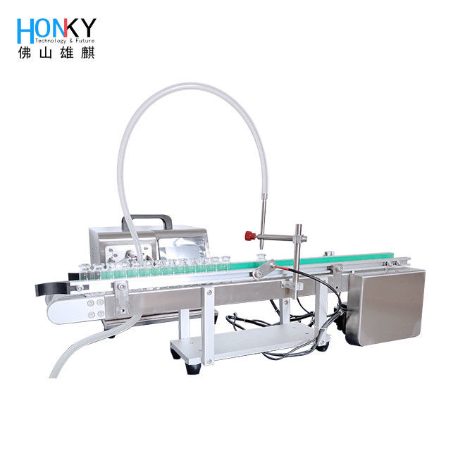 Настольная машина для наполнения флаконов 5 мл Маленькая линия наполнения с конвейером для подачи бутылок и Samll Bach для наполнения косметических масел